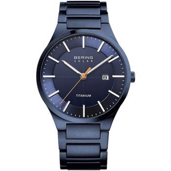 Solar Blå titanium Batteridrevet quartz Herre ur fra Bering, 15239-797